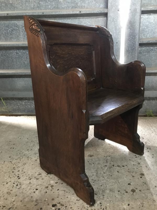 Early 19th century oak child’s church pew .