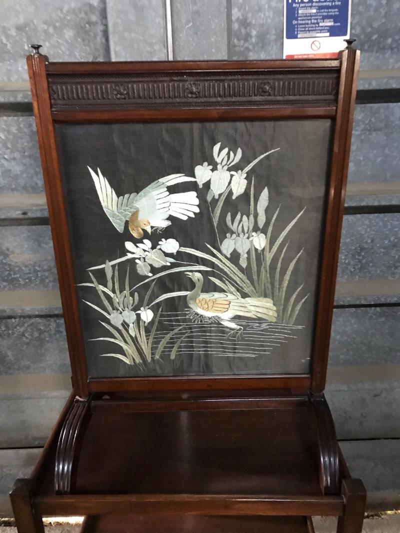 Beautiful silk embroidered fire screen