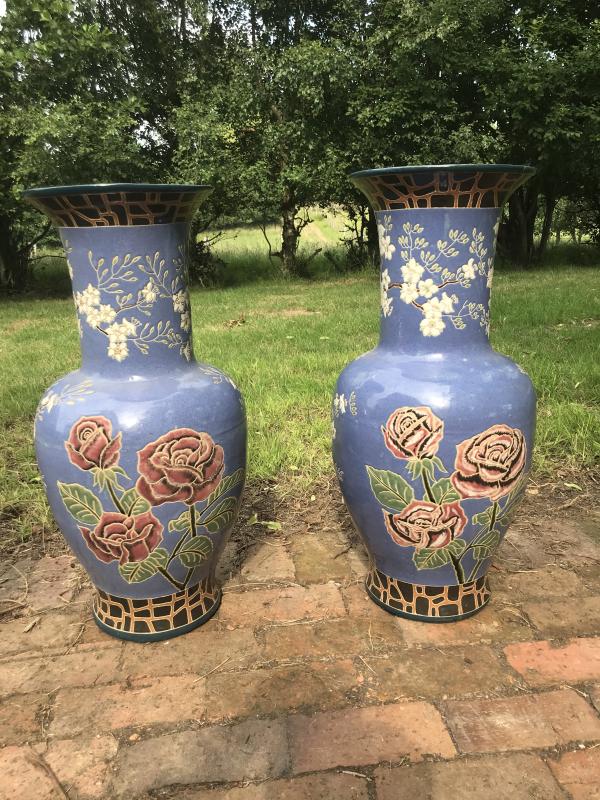 Large pair of oriental vases