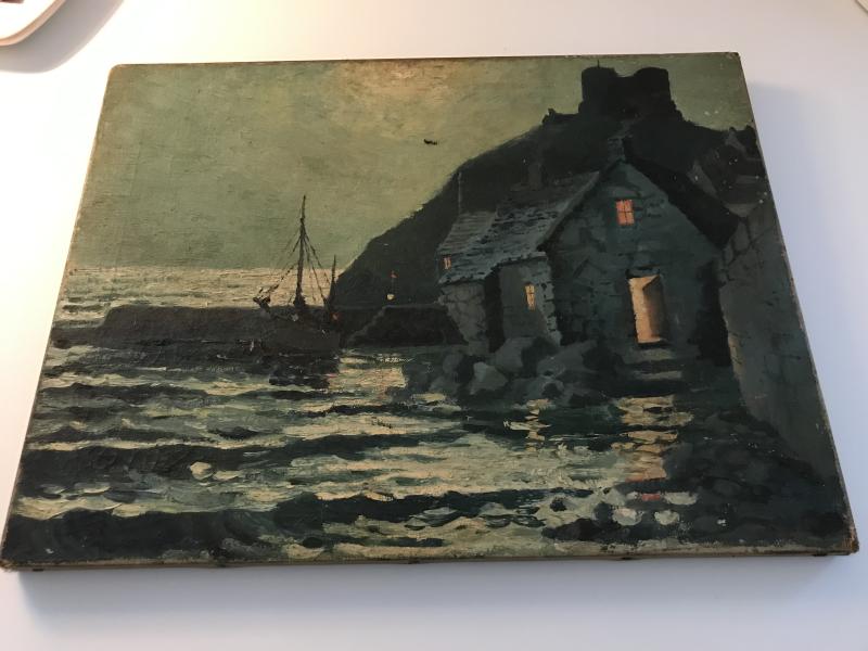Antique oil painting on canvas