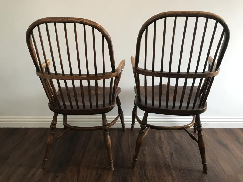 Quality pair of Ash & Elm Windsor chairs.