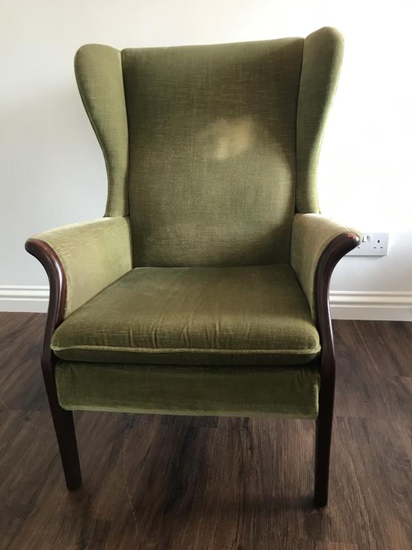 Early Parker Knoll pk750 Froxfield wing back chair.