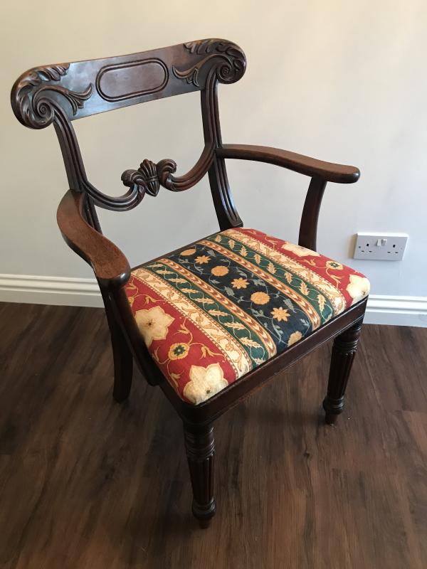 William IV Mahogany desk chair .