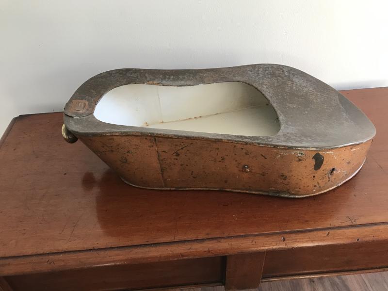 S Maw & Son of London  circa 1860 copper slipper bedpan .