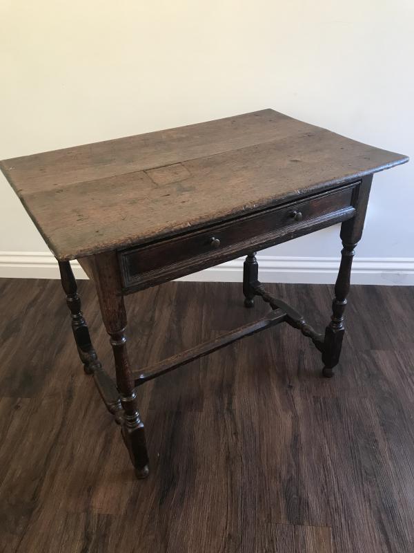 18th century country oak side table .