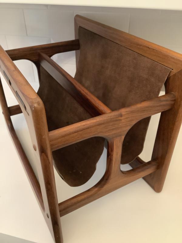 Mid century Danish magazine rack by Aksel Kjersgaard.