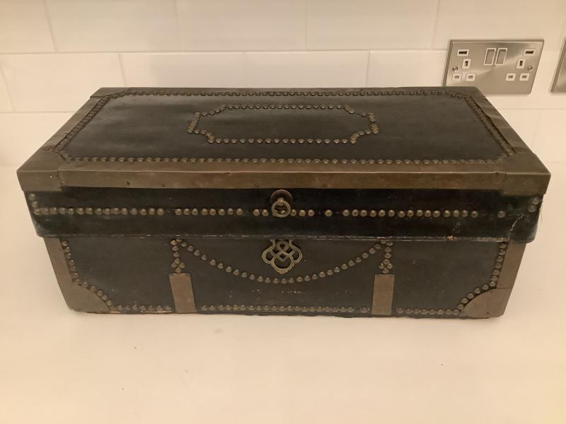 George 111 leather and brass campaign / coaching trunk