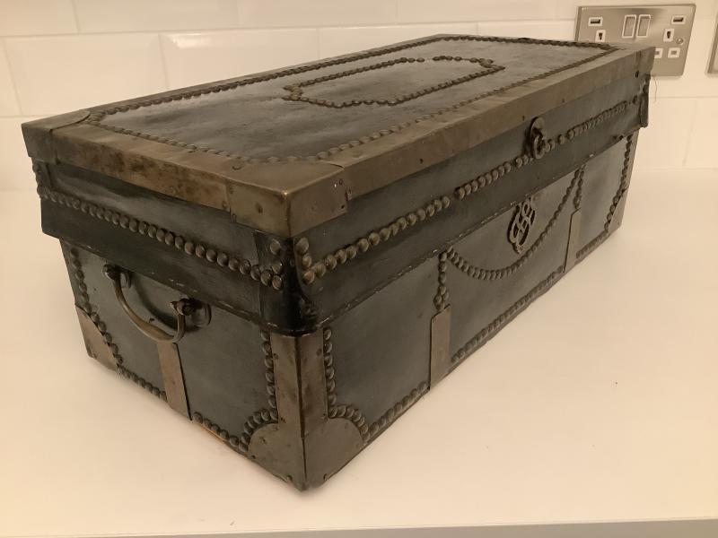 George 111 leather and brass campaign / coaching trunk